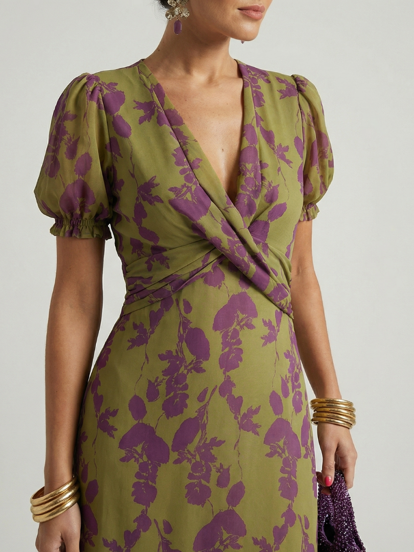 Adriana | Relaxed Floral Print Midi Dress