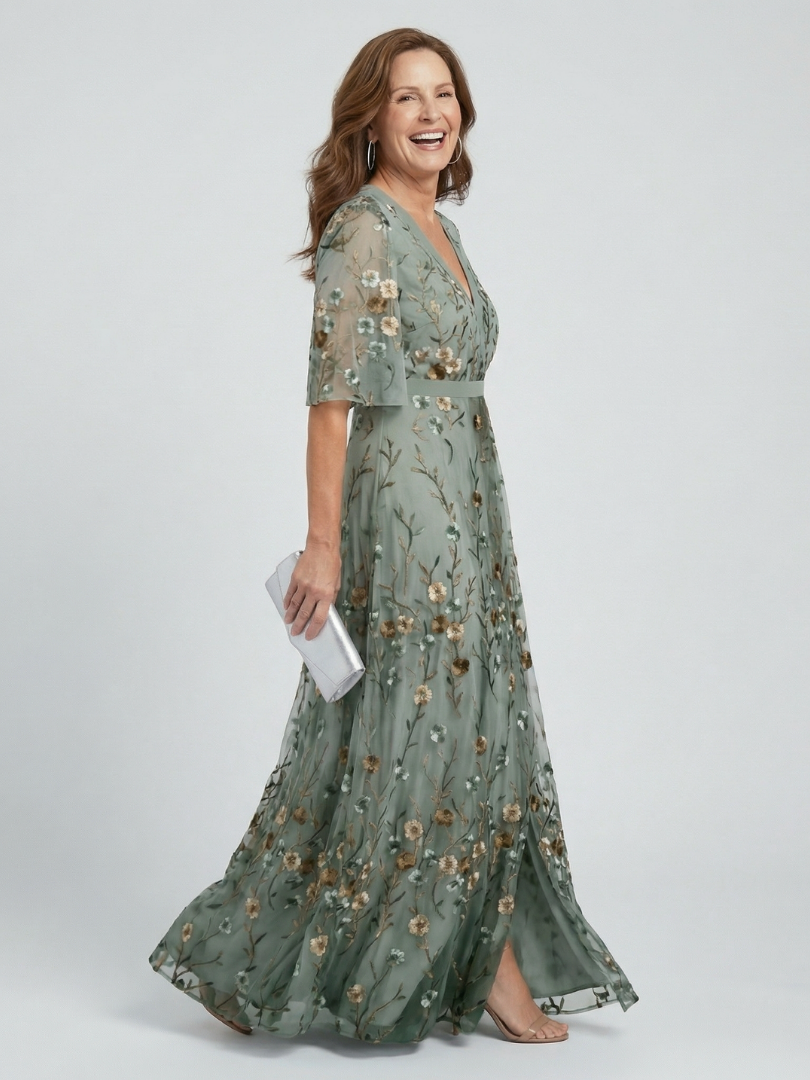 Elowen | Embroidered Floral Maxi Dress