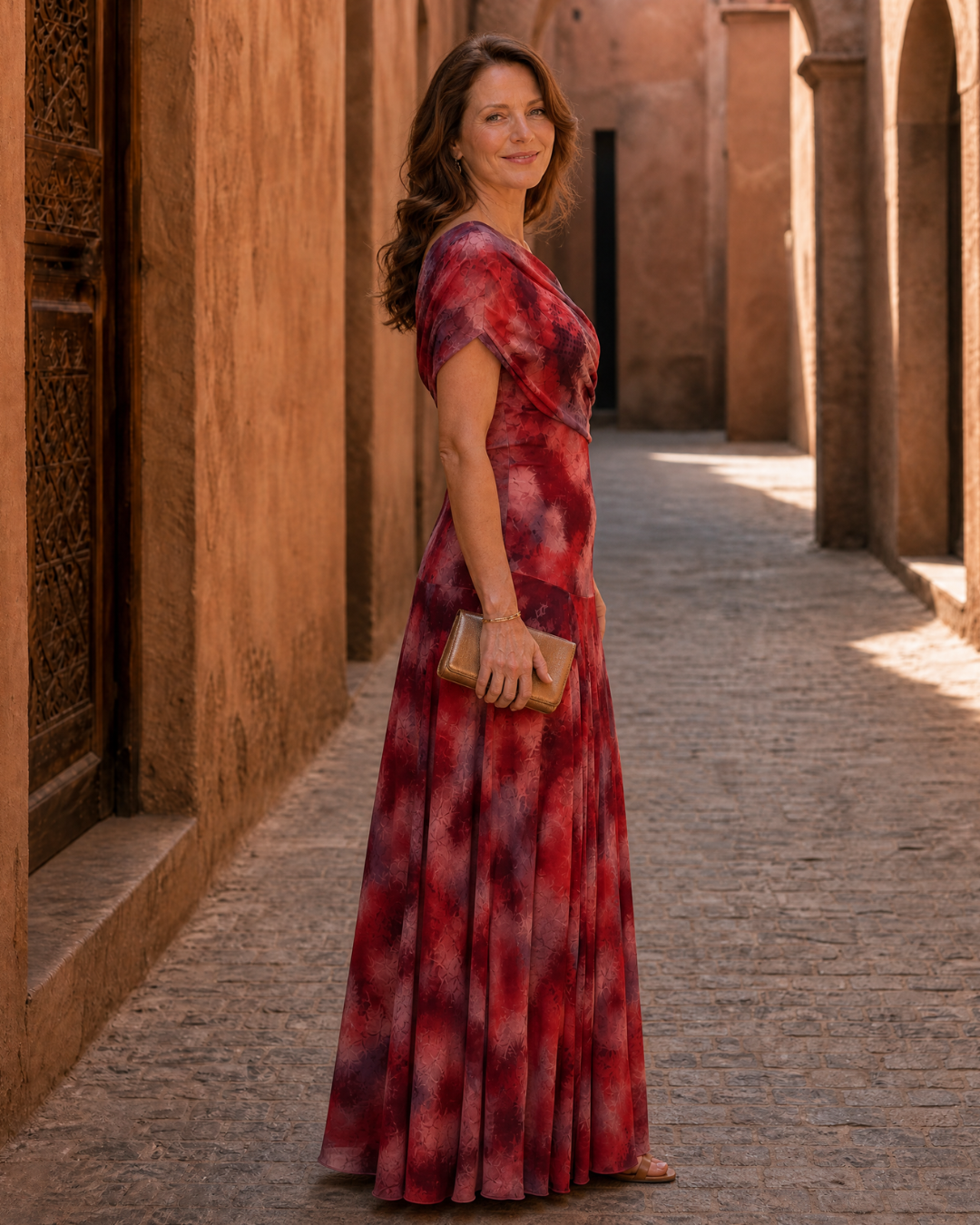 Anouk | One-Shoulder Watercolour Print Maxi Dress