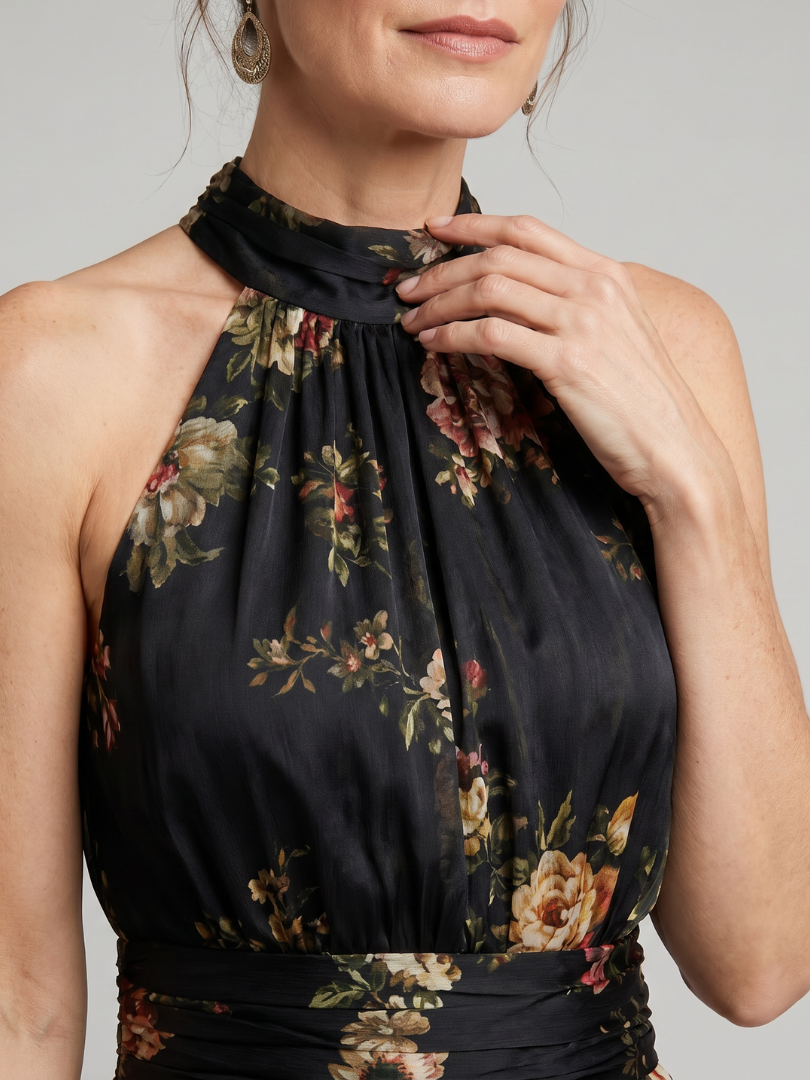 Paige | Floral Halter Neck Midi Dress