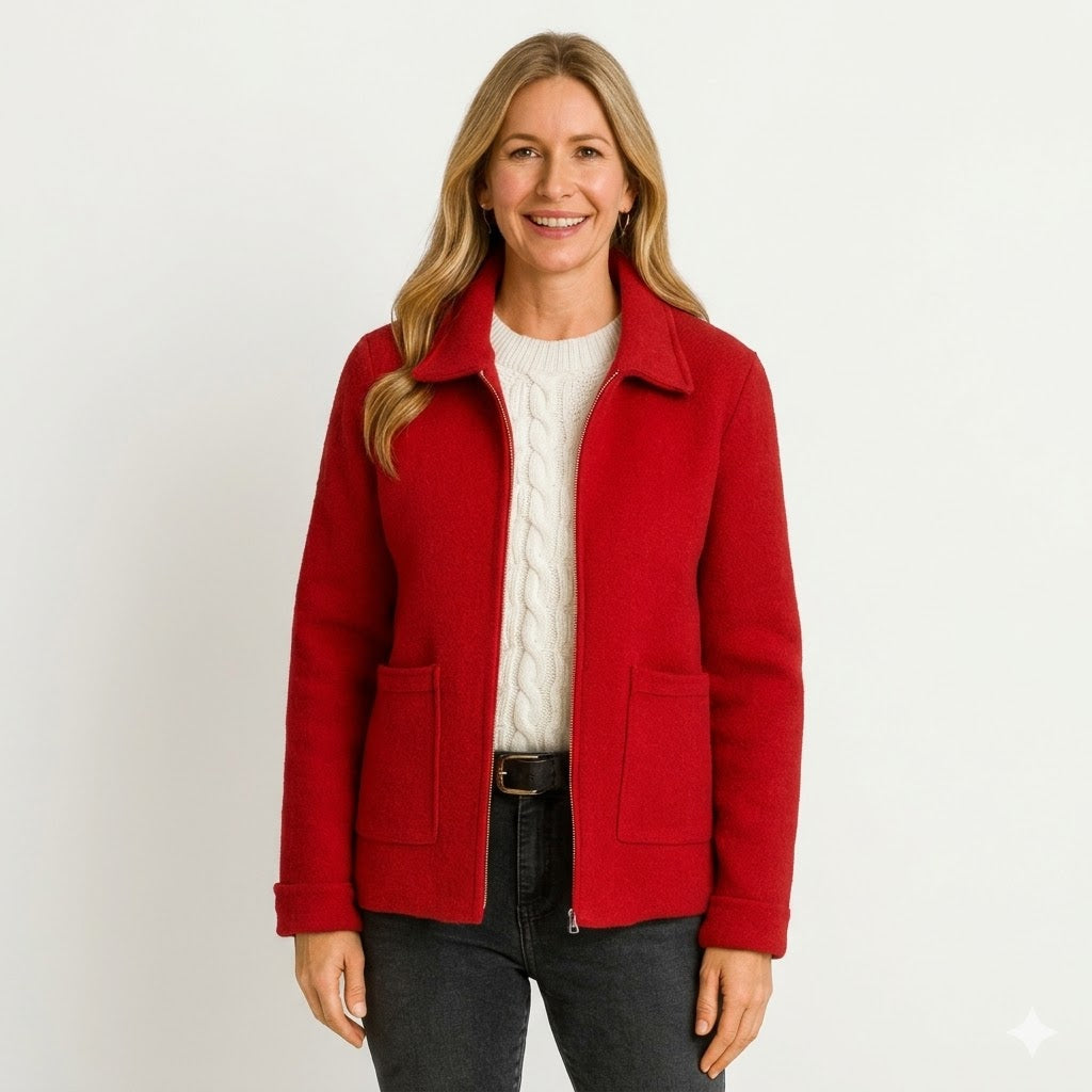 Ivy | Cropped Zip-Up Jacket with Classic Collar