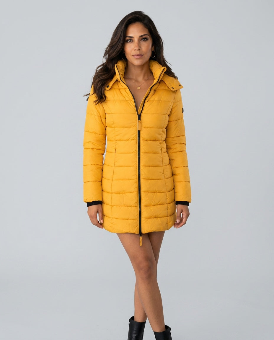Freyja | Longline Quilted Hooded Puffer Coat