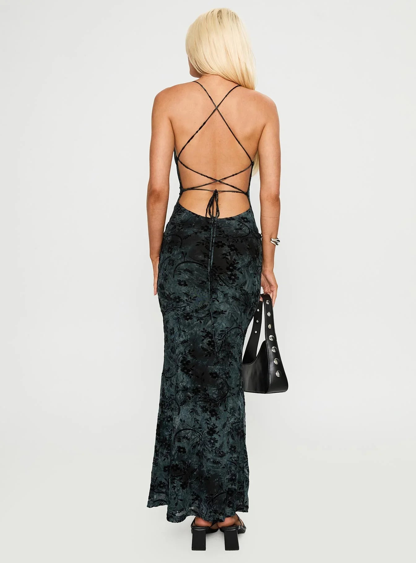 Riley | Backless Cowl Neck Velvet Maxi Dress