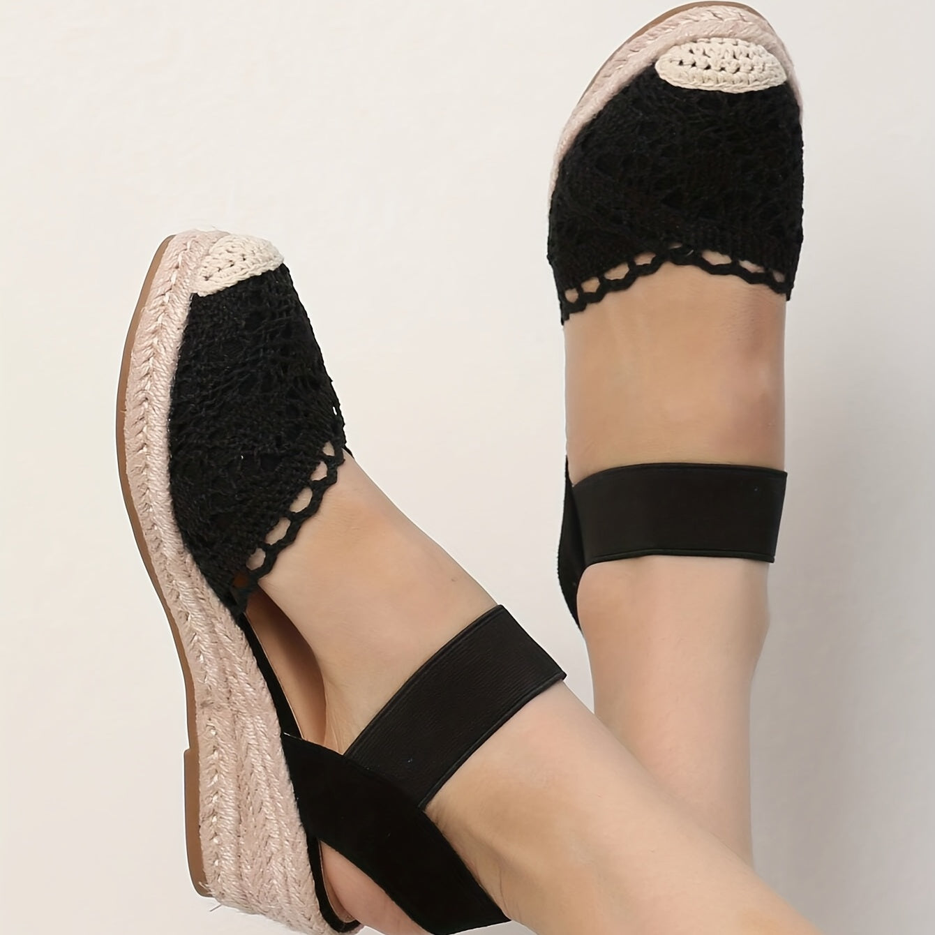Orina | Crochet Espadrille Wedge Sandals