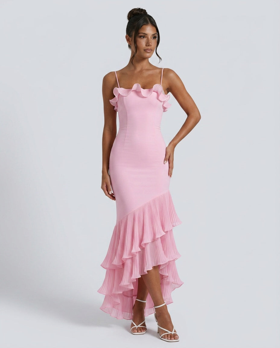 Reese | Sweetheart Ruffle Bodycon Maxi Dress