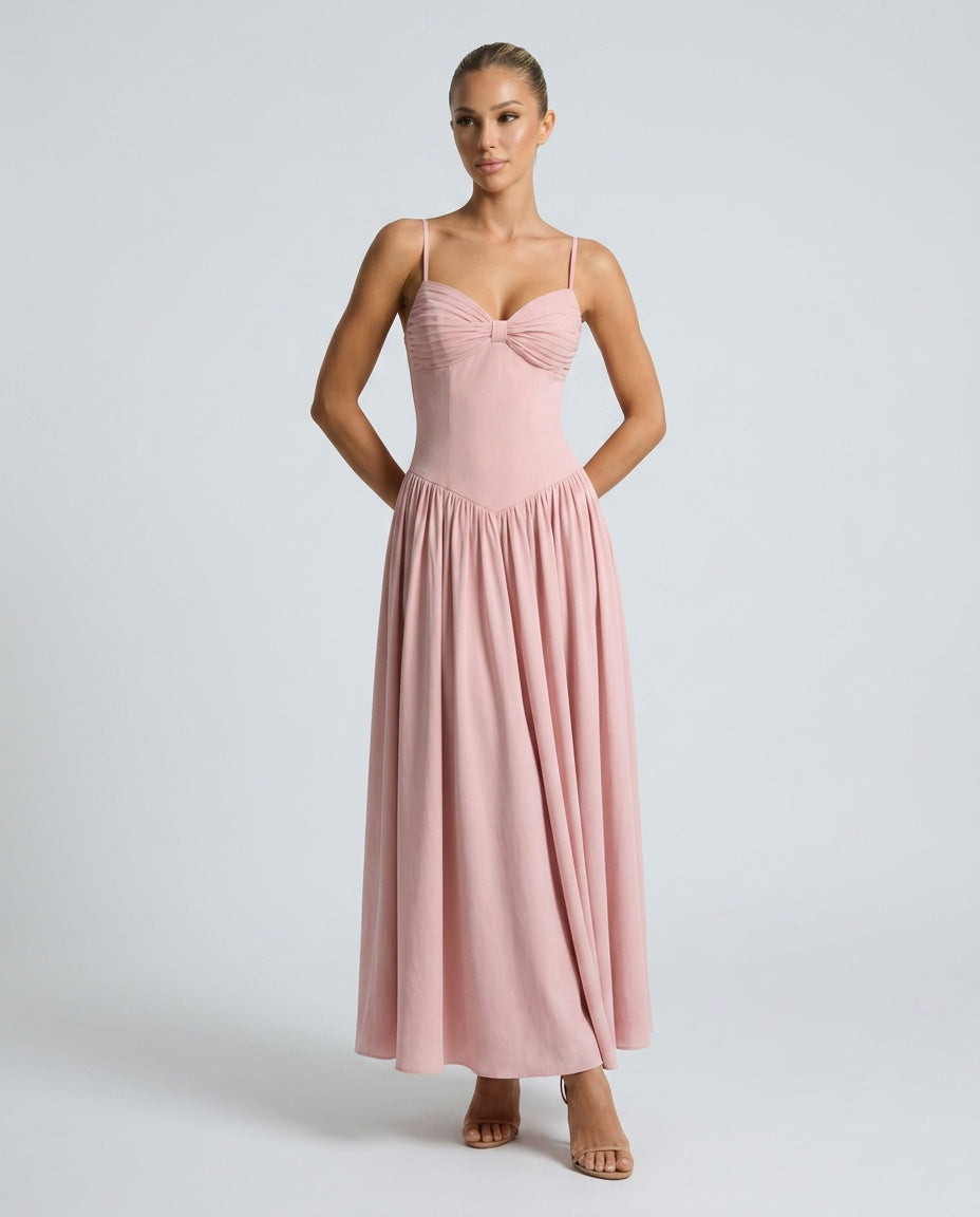 Josephine | Ruched Sweetheart Drop Waist Maxi Dress