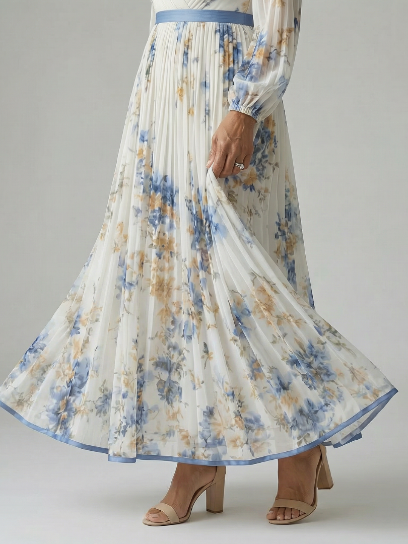 Anouk | Pleated Wrap Midi Dress