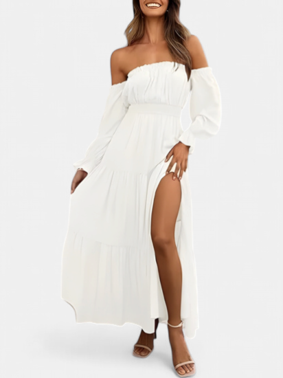 Sofia | Off-Shoulder Tiered Boho Maxi Dress