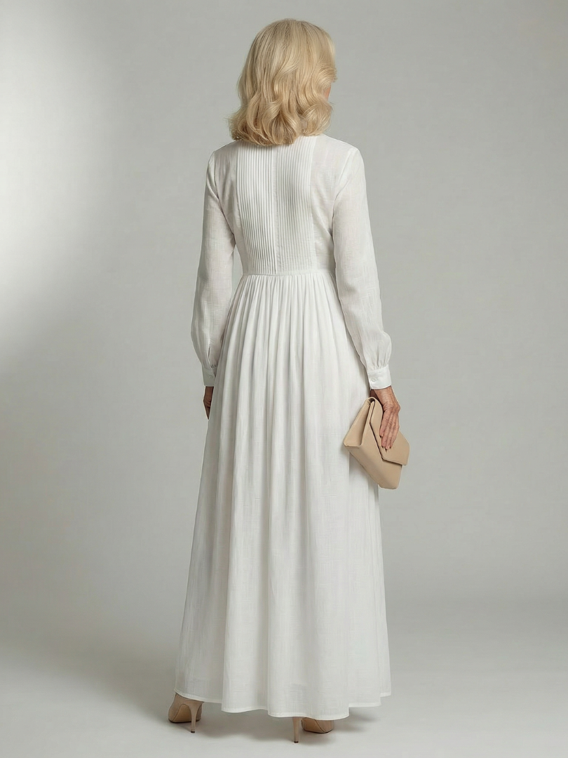 Lioren | Soft Flow White Maxi Dress