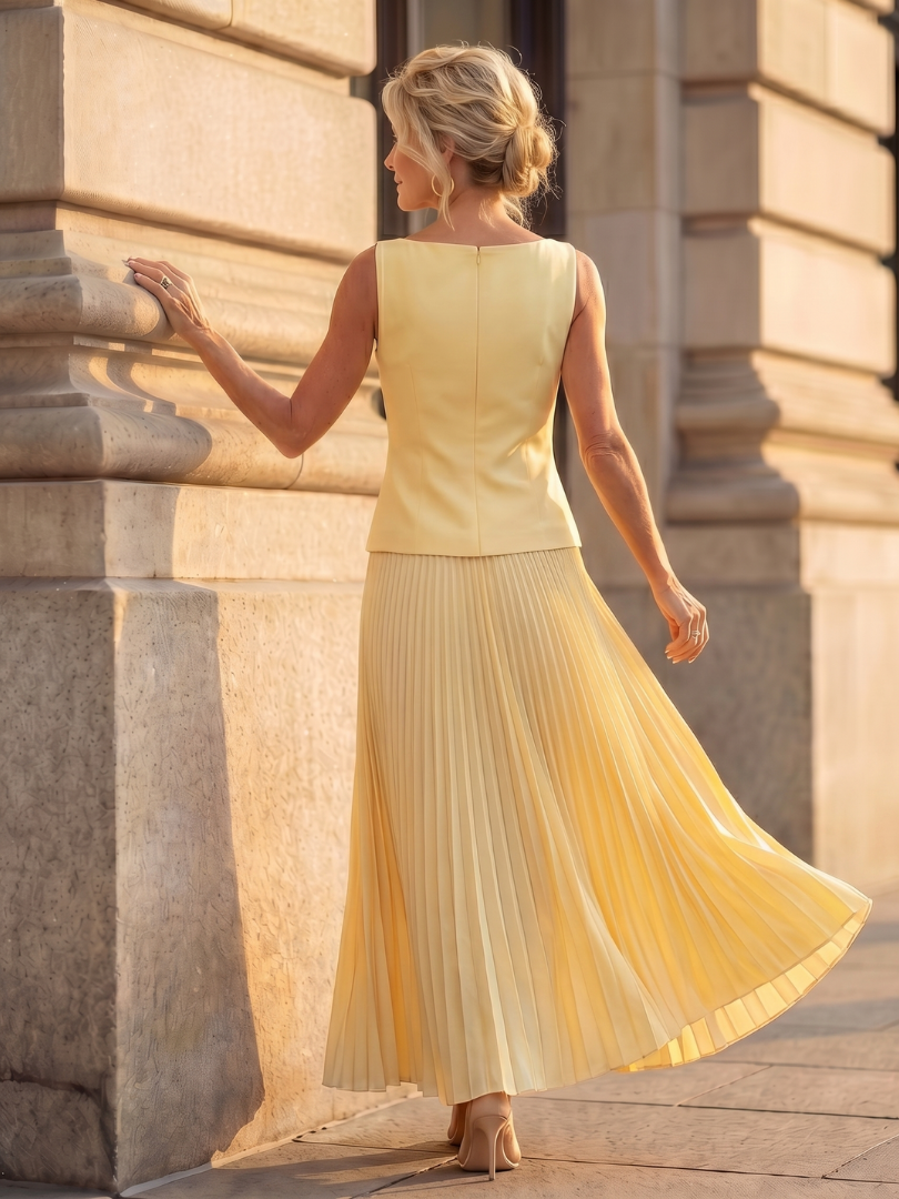 Mariana | Structured Bodice Pleated Midi Co-ord Set