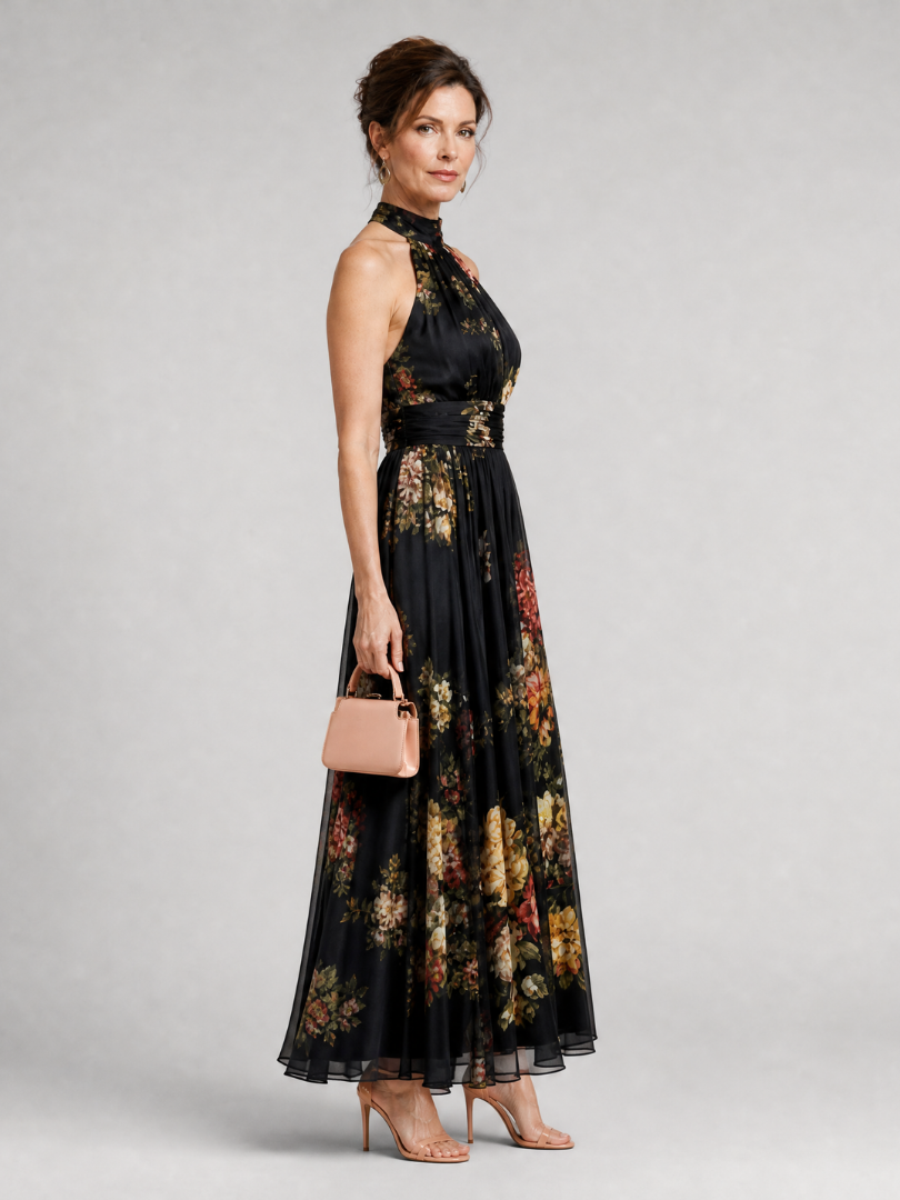 Paige | Floral Halter Neck Midi Dress
