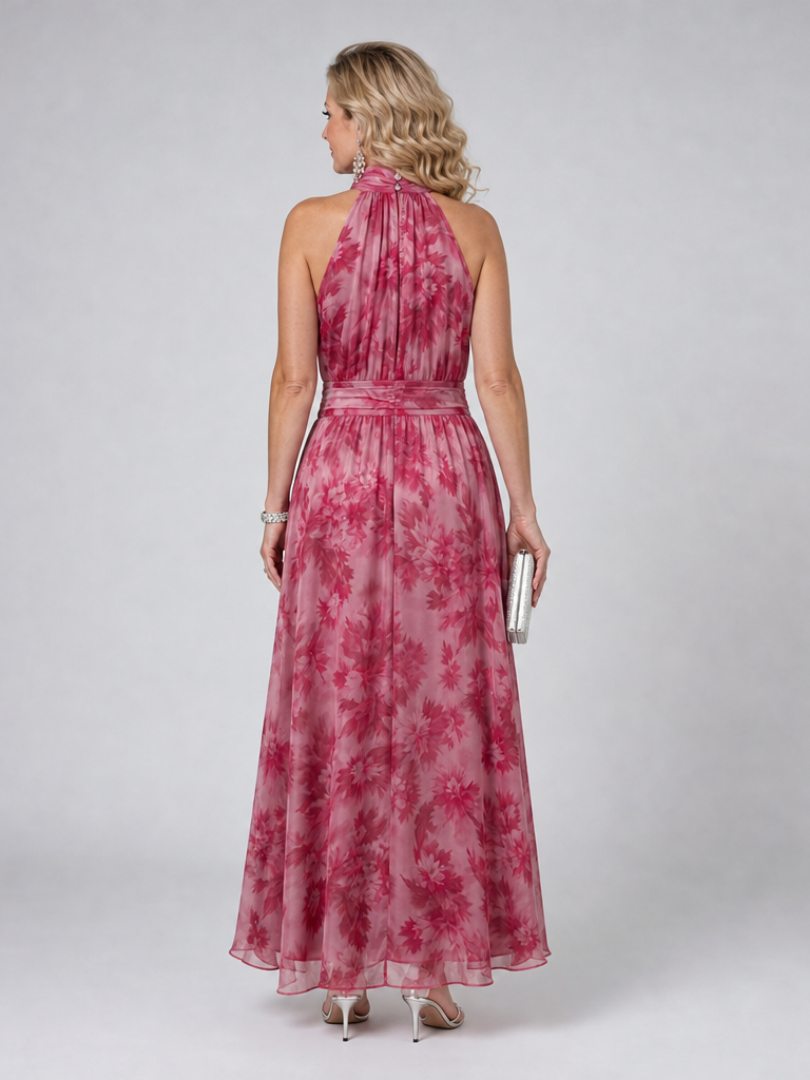 Sawyer | Halter Neck Flowy Midi Dress