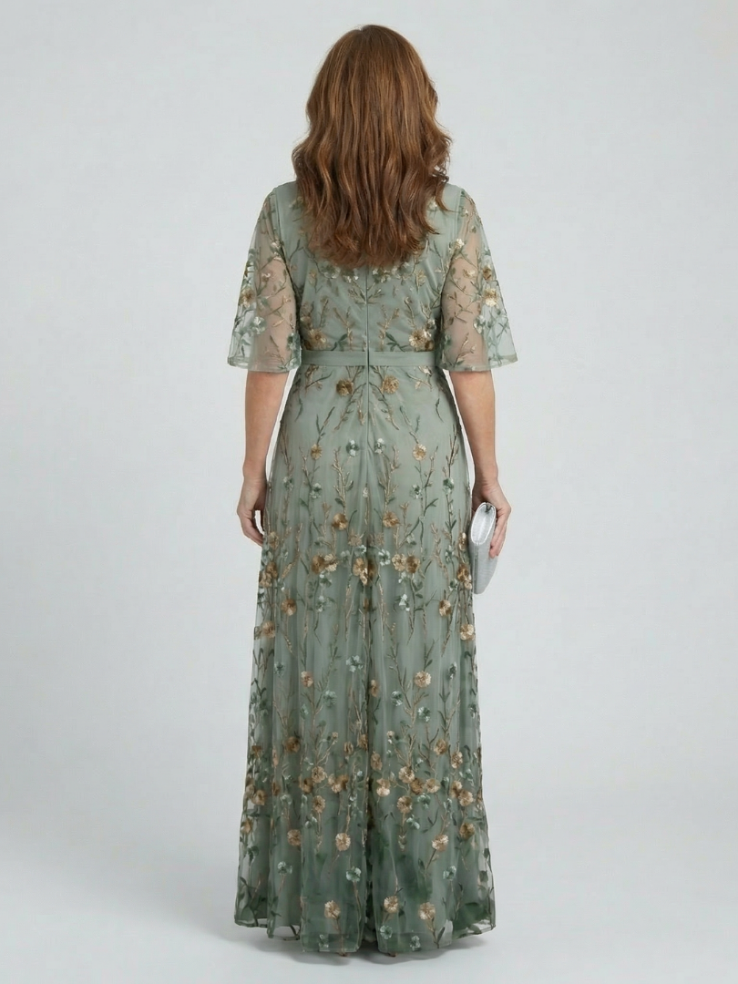 Elowen | Embroidered Floral Maxi Dress