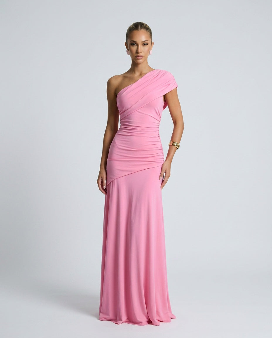 Anouk | Asymmetric Ruched Maxi Dress