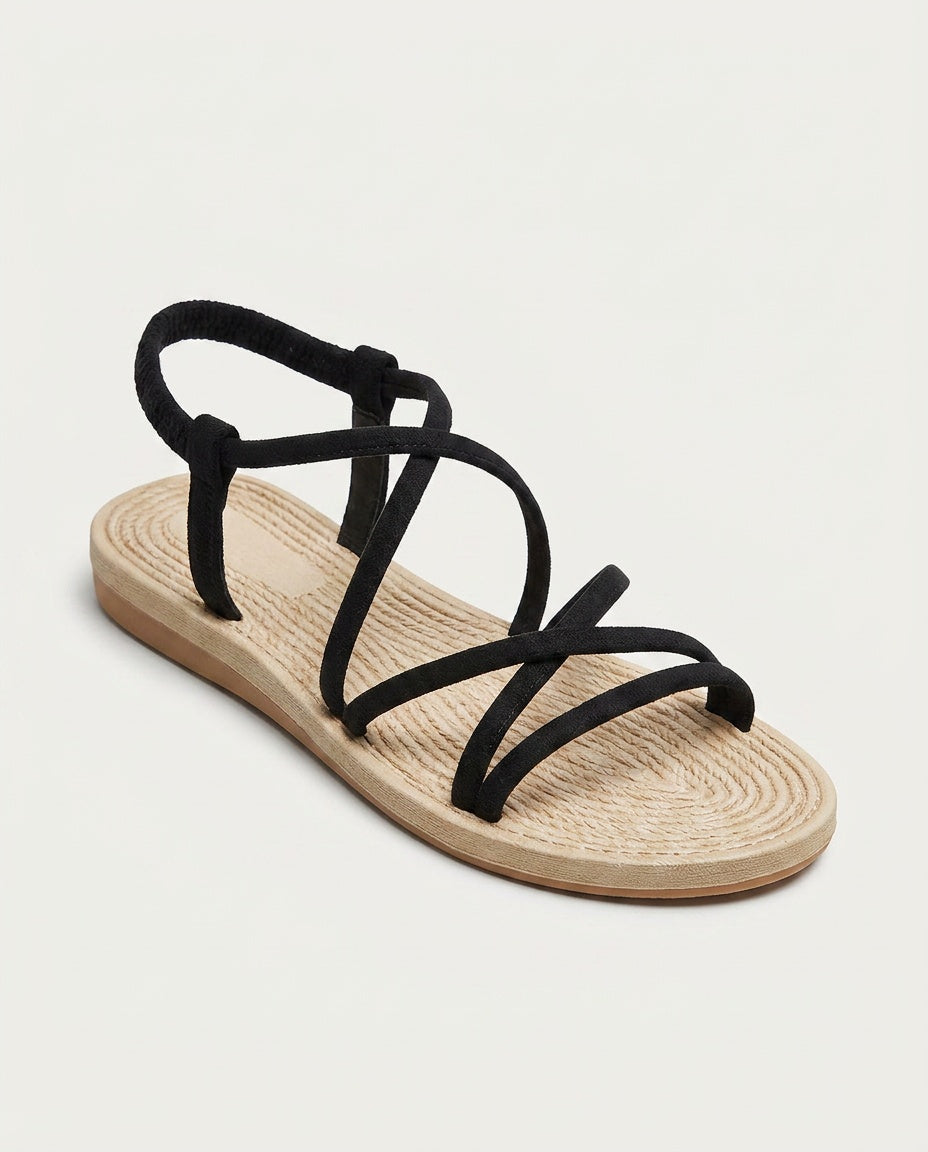 Salma | Strappy Open Toe Flat Sandals