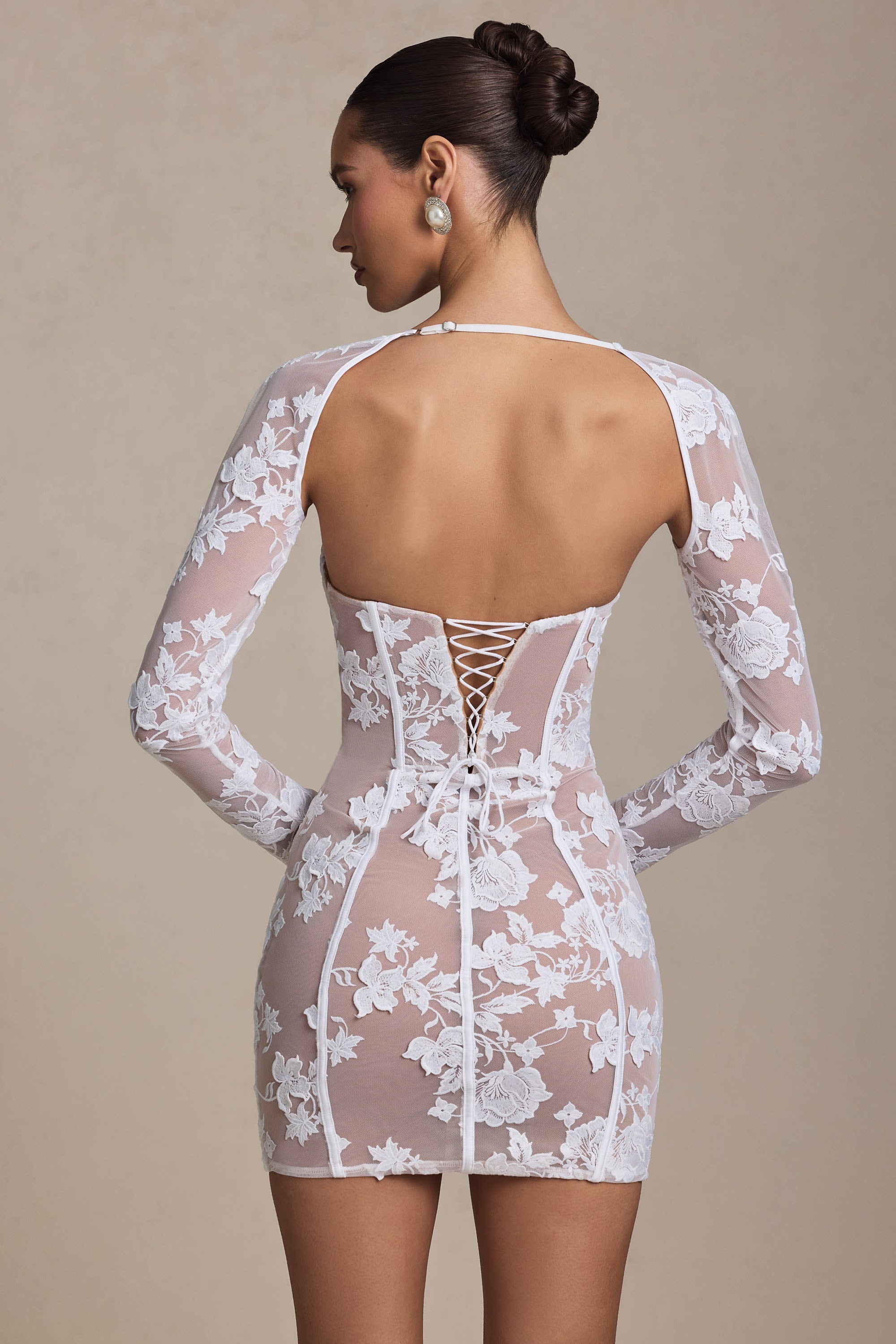 Priya | Lace Floral Corset Mini Dress