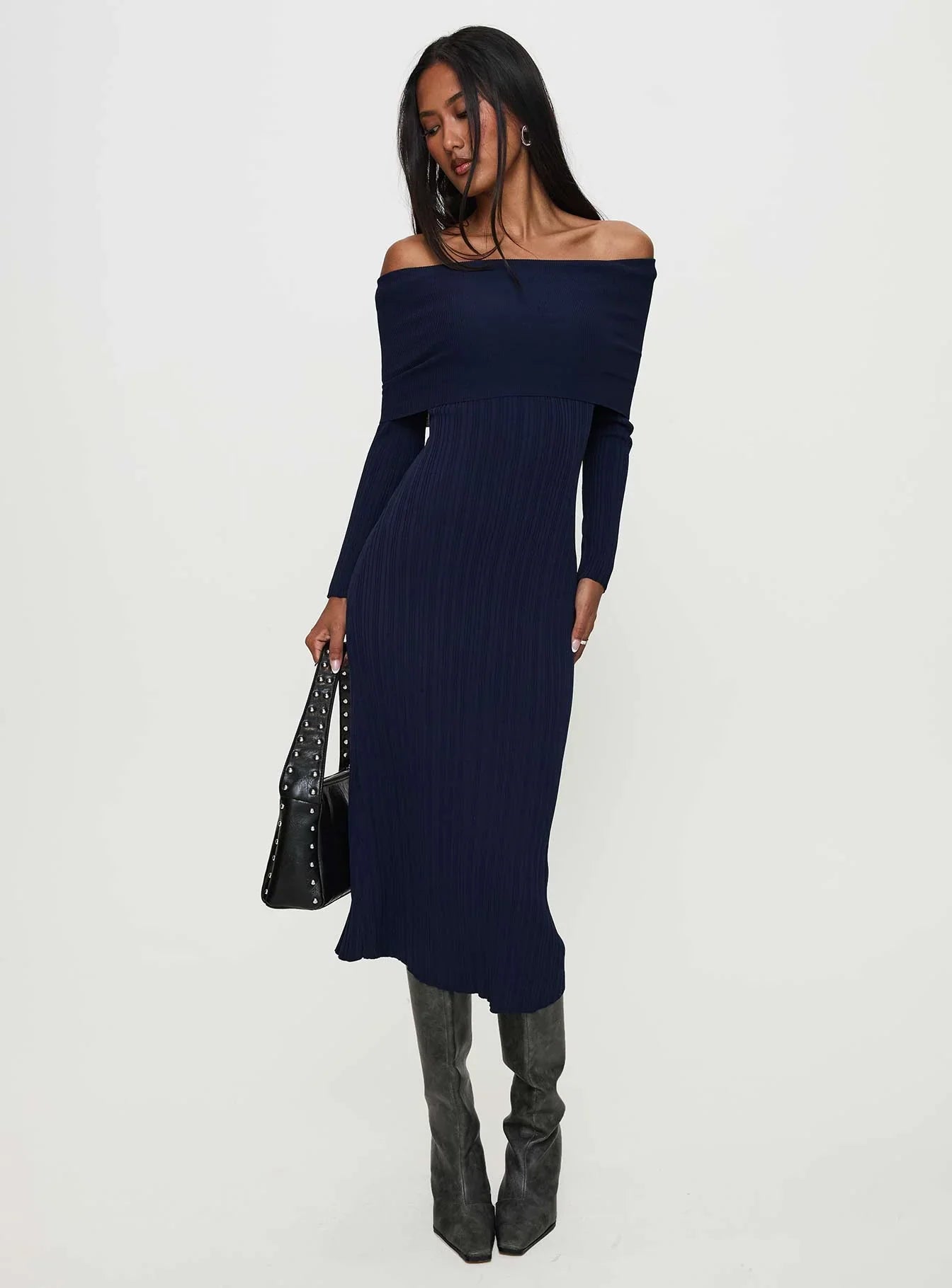 Lila | Long Sleeve Ribbed Maxi Dress