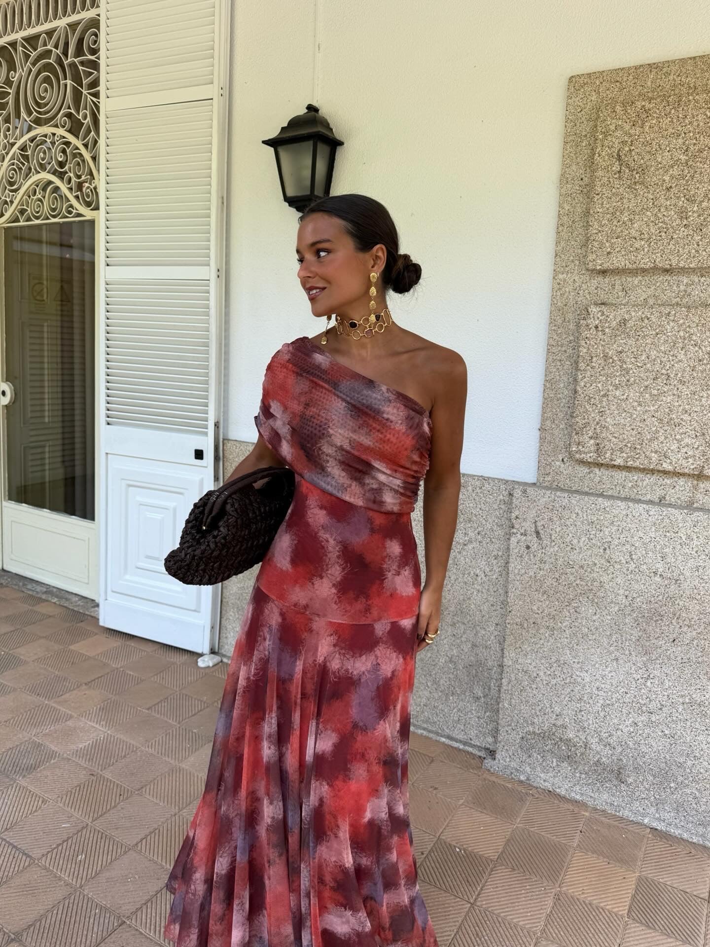 Zara | One-Shoulder Ruched Maxi Dress