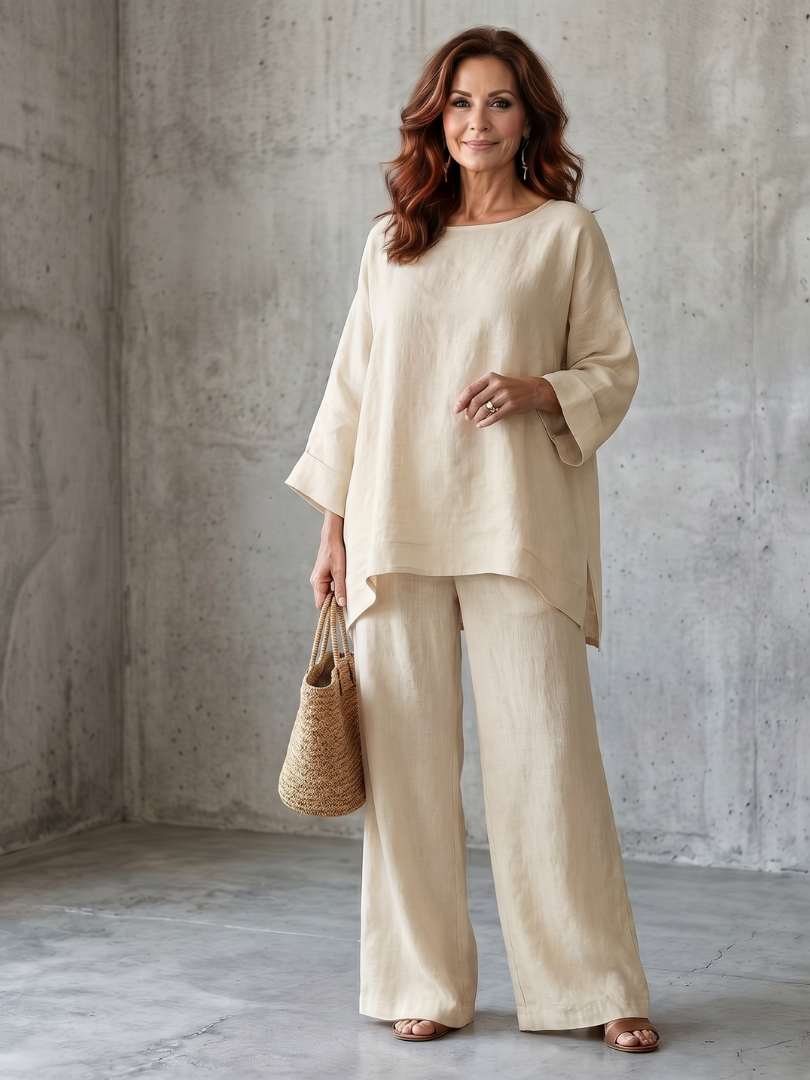 Prue | Oversized Tunic Wide Leg Pant Co-ord Set