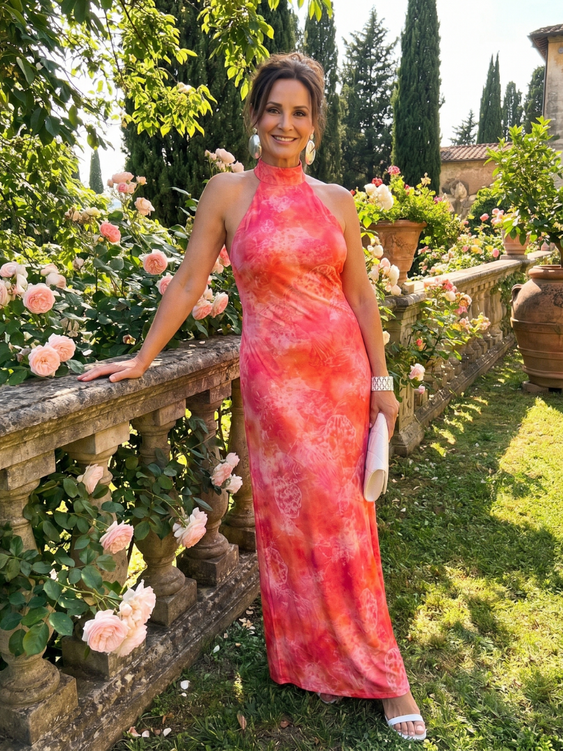 Chloe | Halter Neck Printed Maxi Dress
