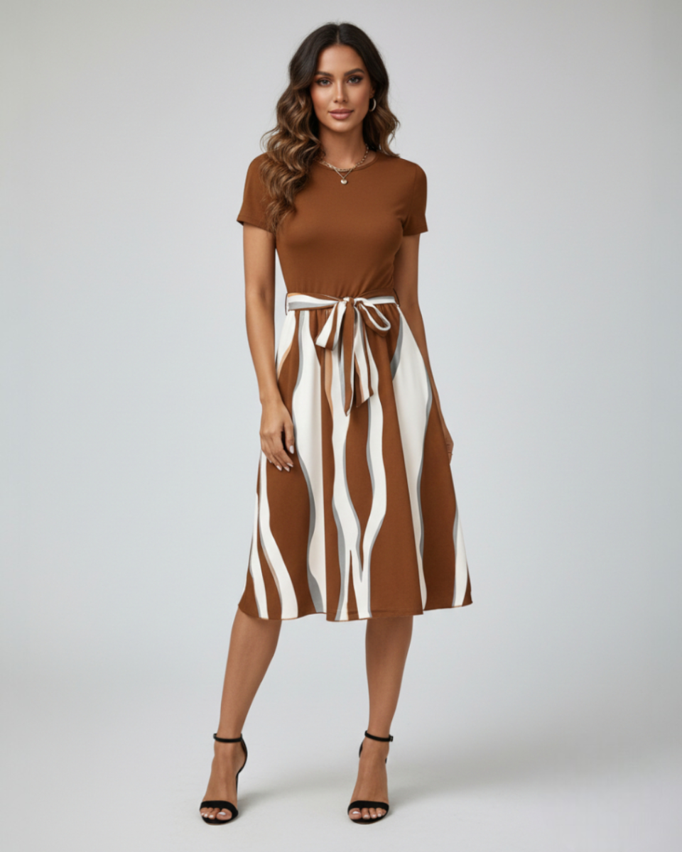 Elina | Midi Dress with Tie Band