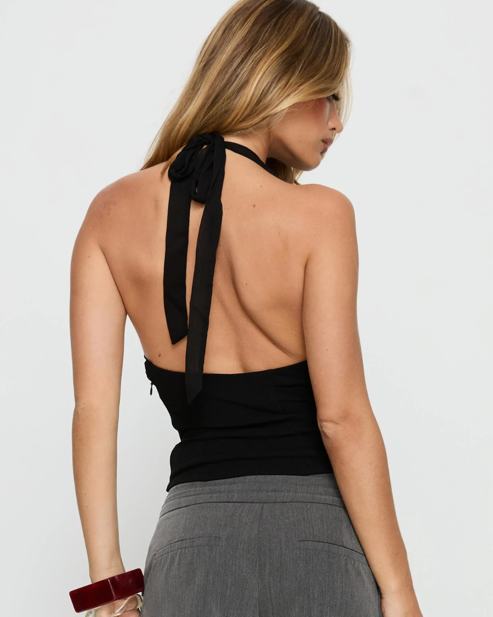 Harlow | Halter Top with Gathered Bust