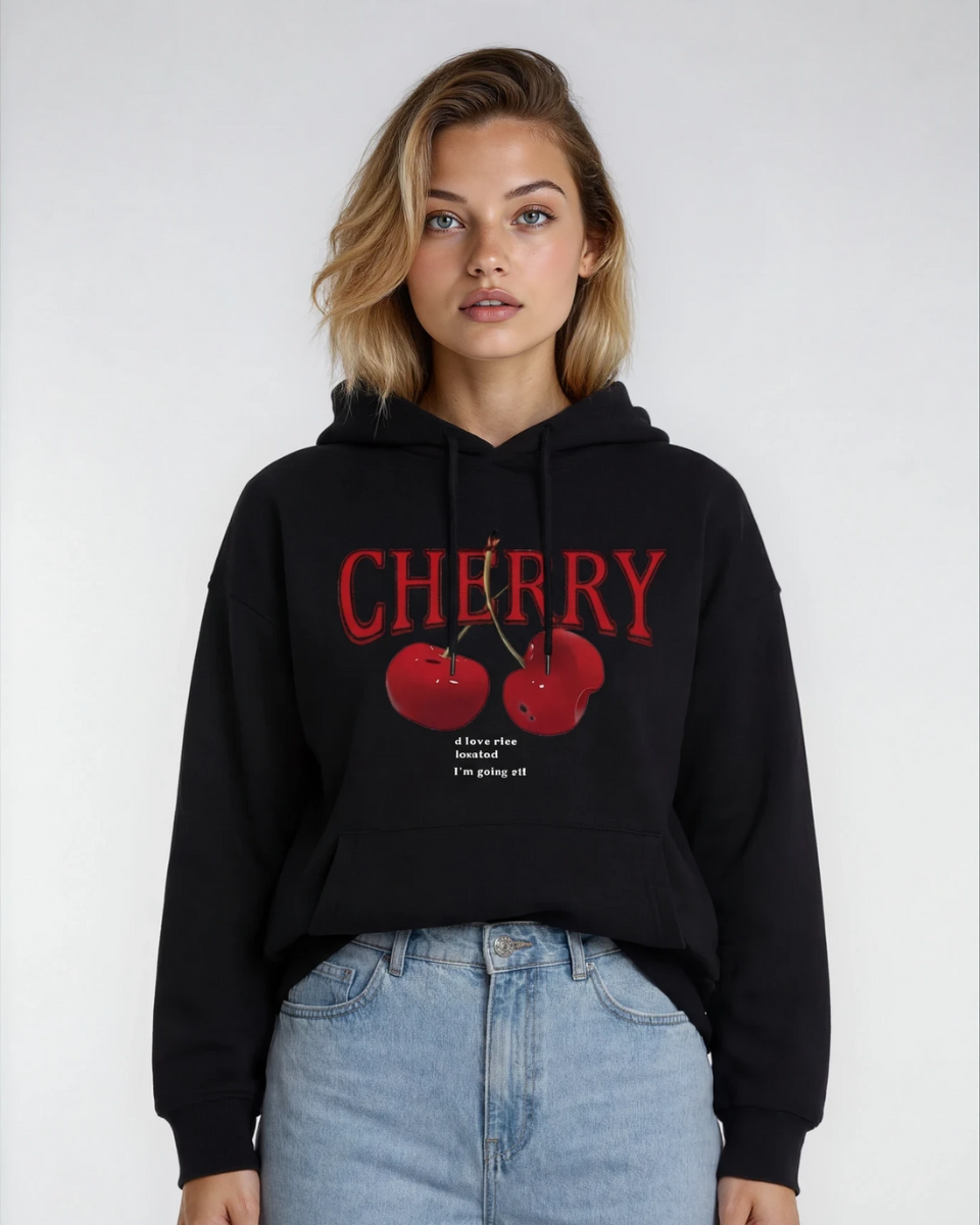Megan | Printed Cherry Hoodie