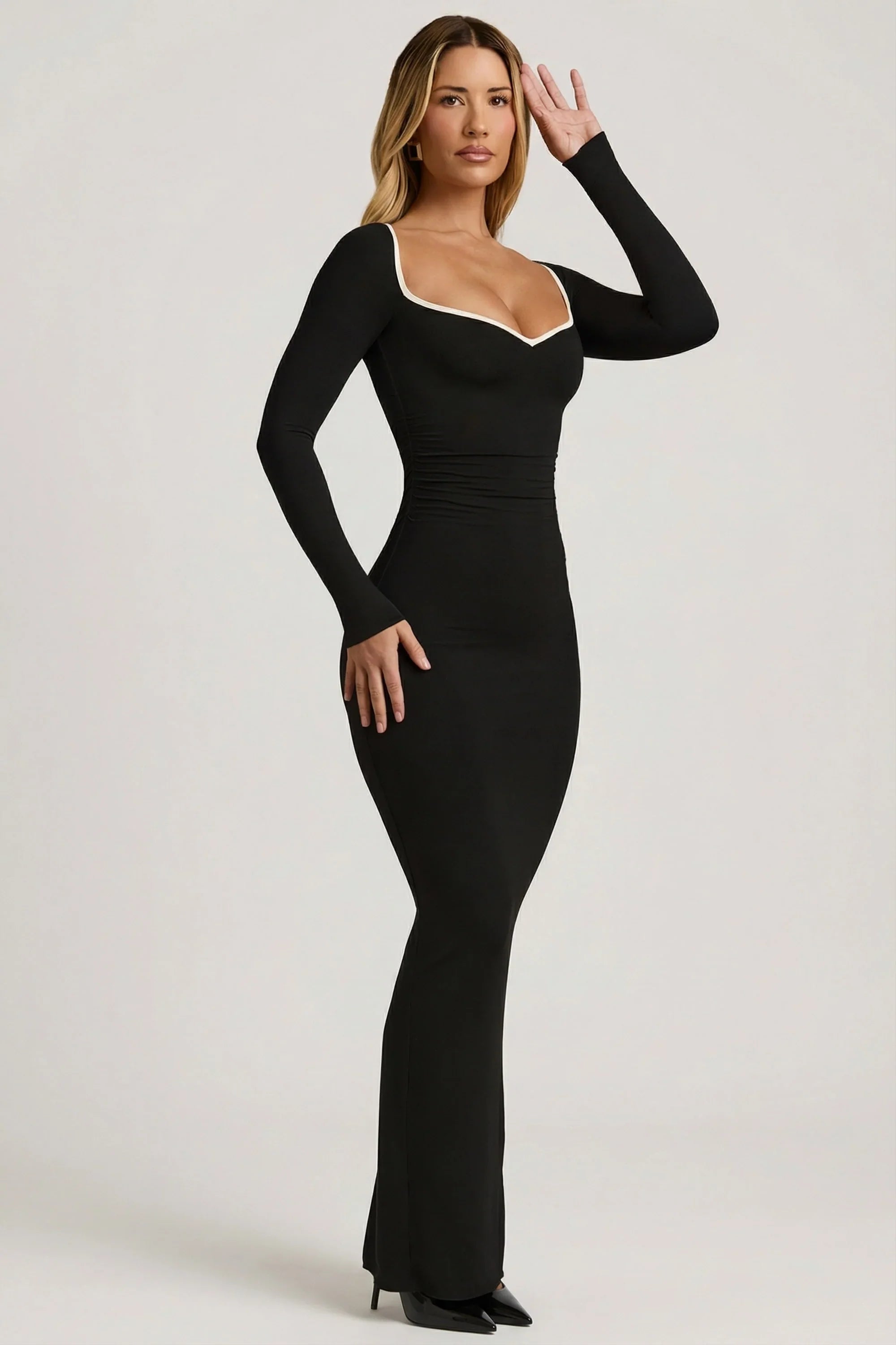 Vera | Modal Contrast-Trim Maxi Dress