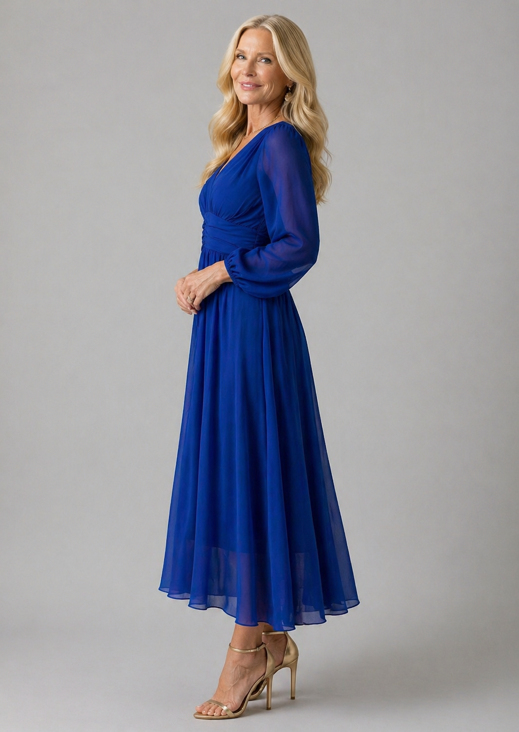 Edda | Adjustable Waist Wrap Midi Dress