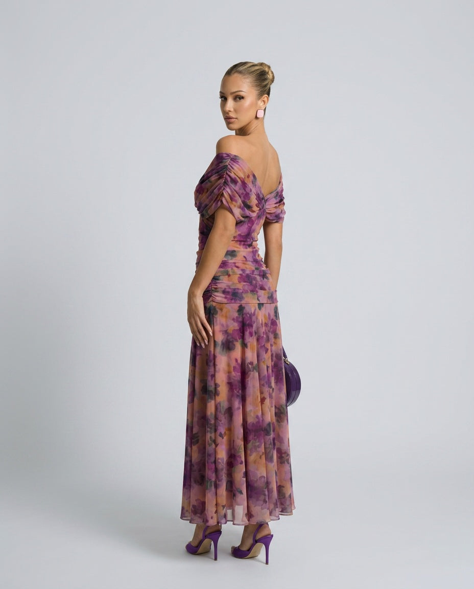 Calen | Off-Shoulder Flowy Midi Dress