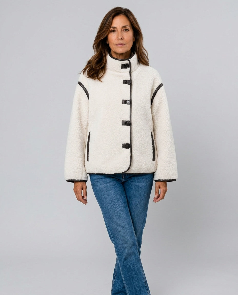 Una | Hooded Loose Fit Faux Fur Short Coat