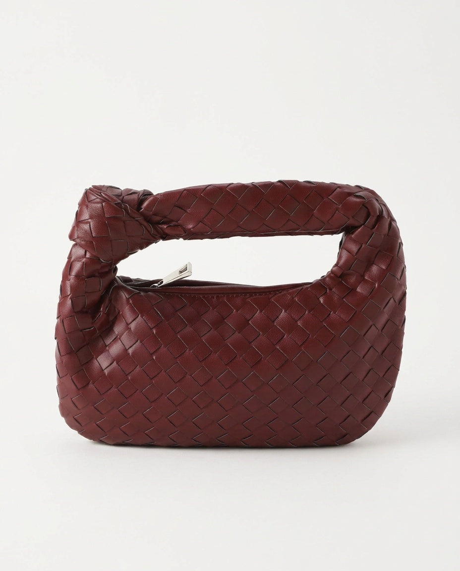 Woven Convertible Mini Bag with Silver Hardware