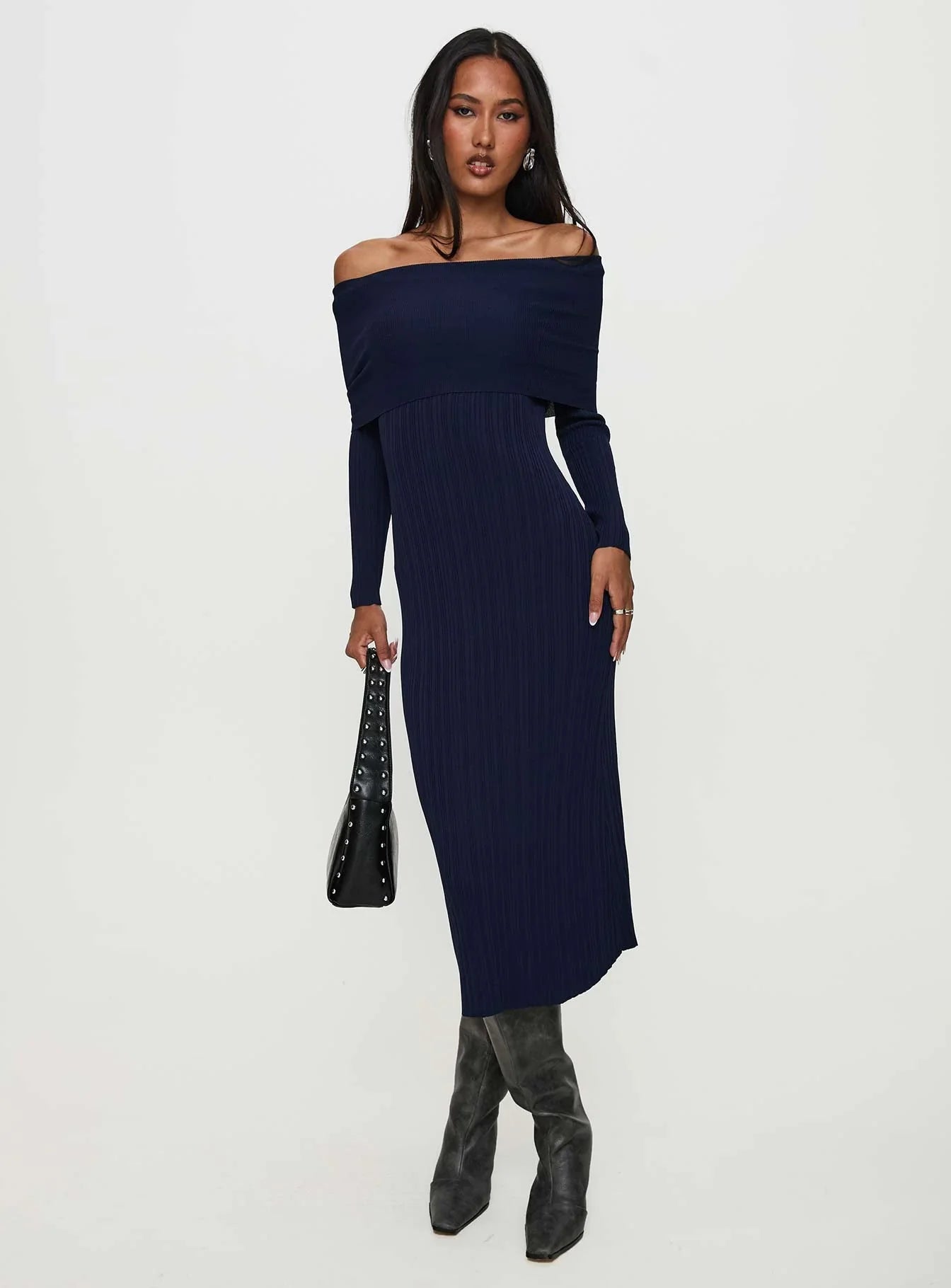 Lila | Long Sleeve Ribbed Maxi Dress