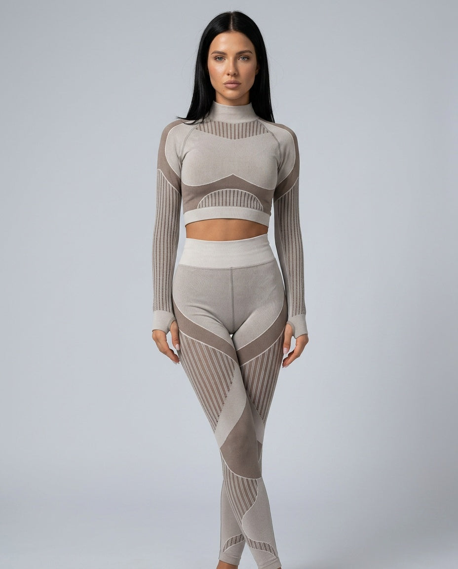 Georgia | High Waist Seamless Mesh Panel Leggings