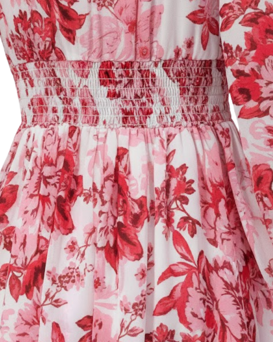 Avery | Floral Mini Dress with Long Sleeves