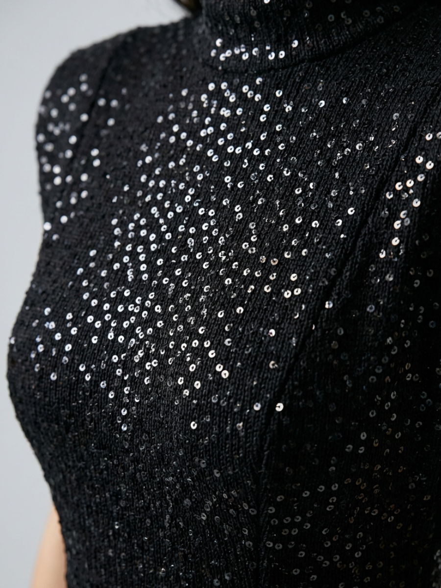 Noemi | Sequin Mini Dress with High Neck
