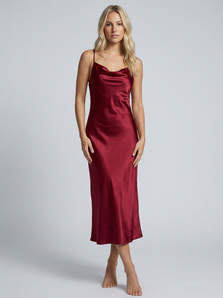 Sia | Cowl Neck Maxi Dress with Open Back