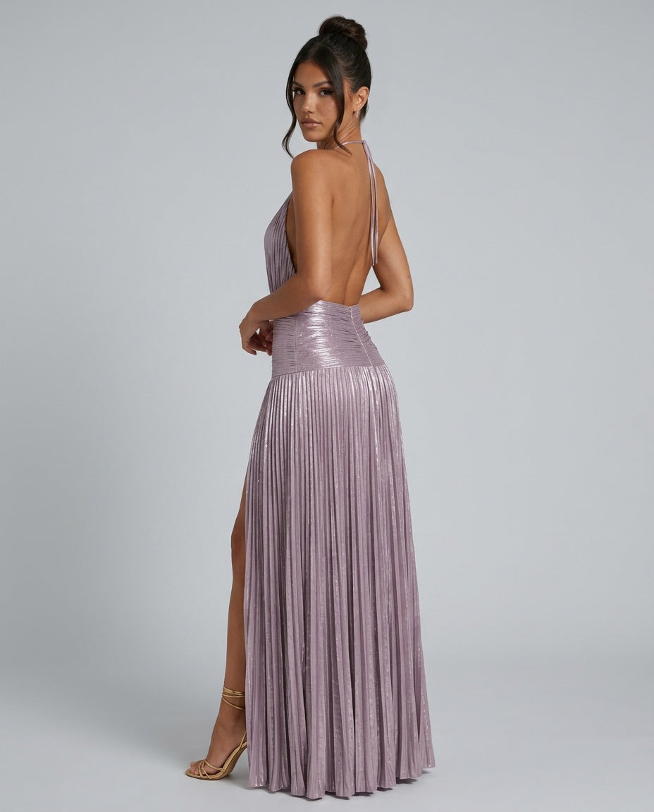 Kennedy | Halter Corset High Split Maxi Dress