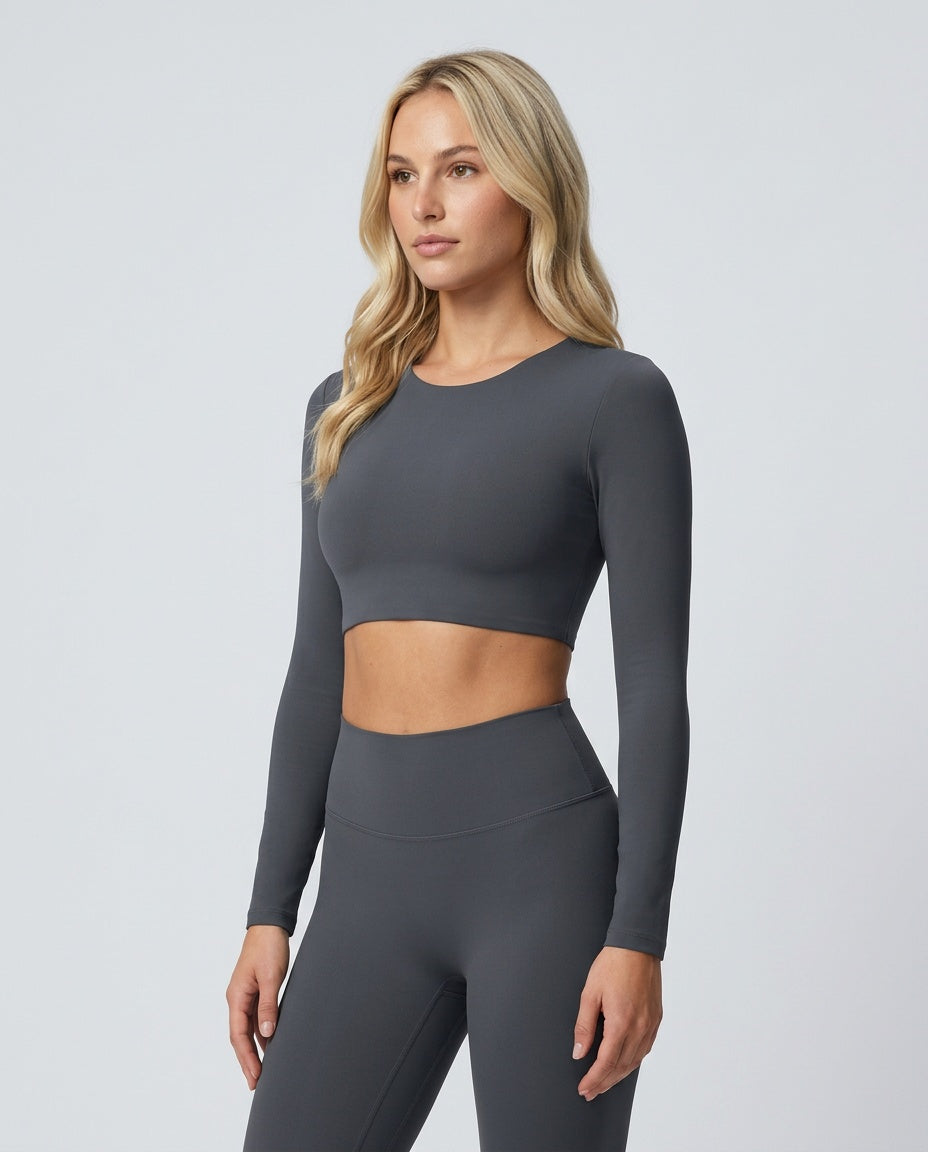 Cleona | Long Sleeve Shaping Compression Crop Top