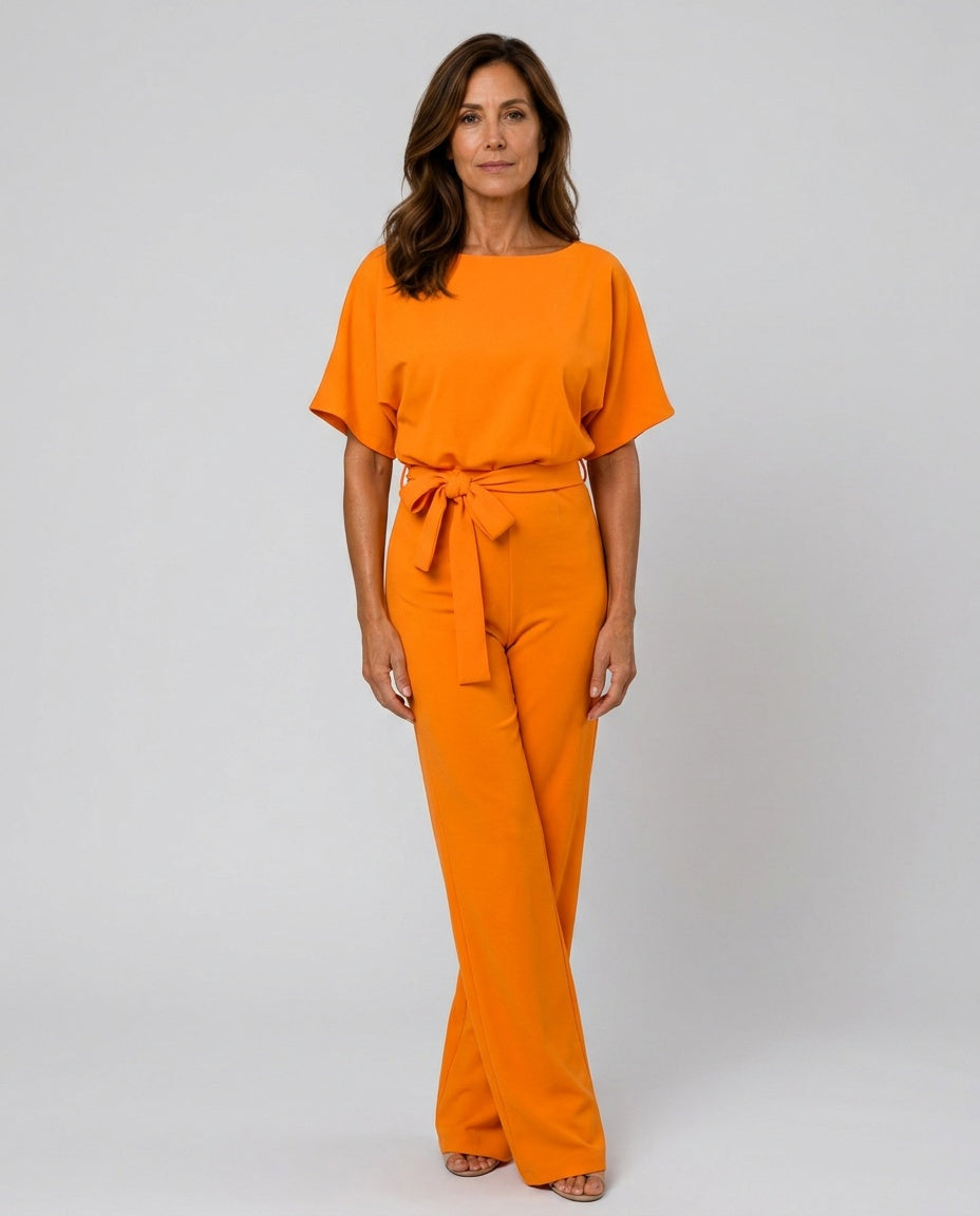 Aurelia | Wide-Leg Gathered Sleeve Jumpsuit