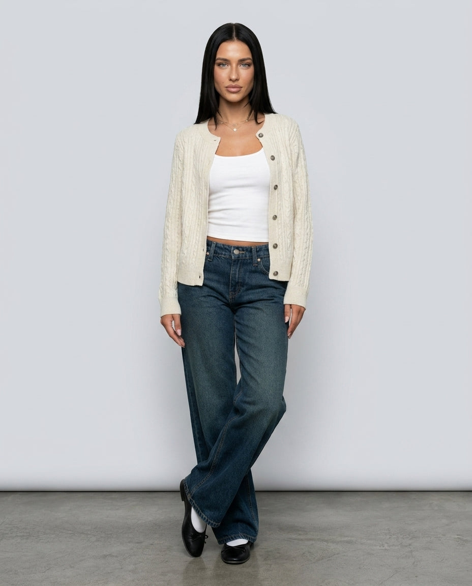 Marlena | High Waist Five Pocket Wide-Leg Jeans