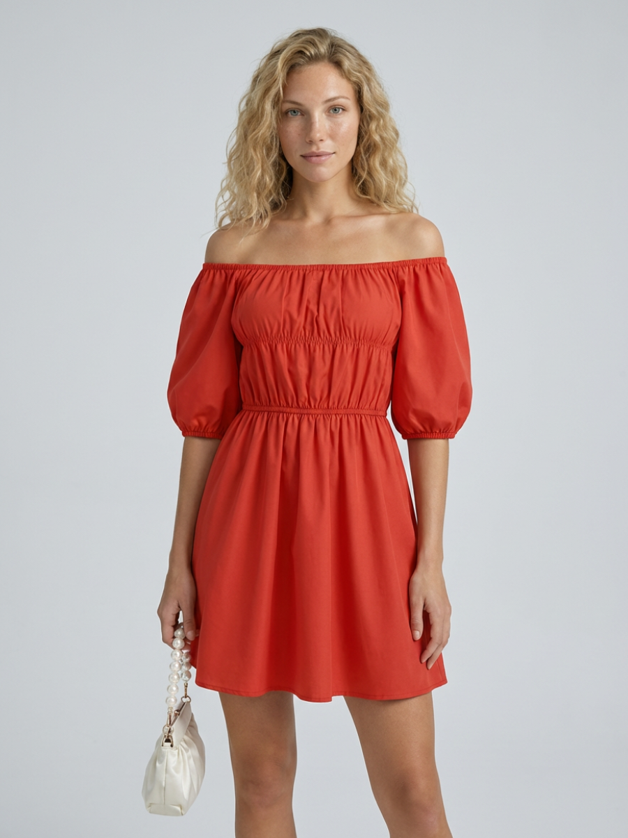 Madison | Off-Shoulder Mini Dress with Puff Sleeves