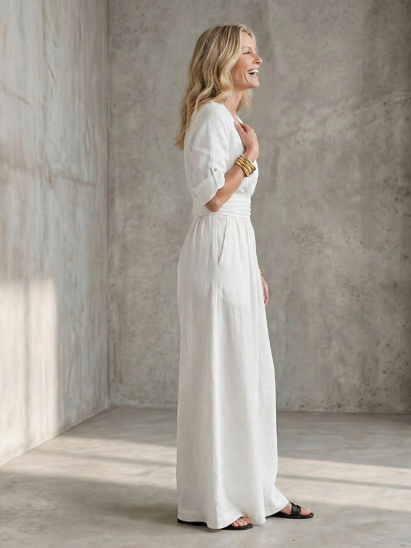 Alejandra | Cross Front Wide Leg Jumpsuit