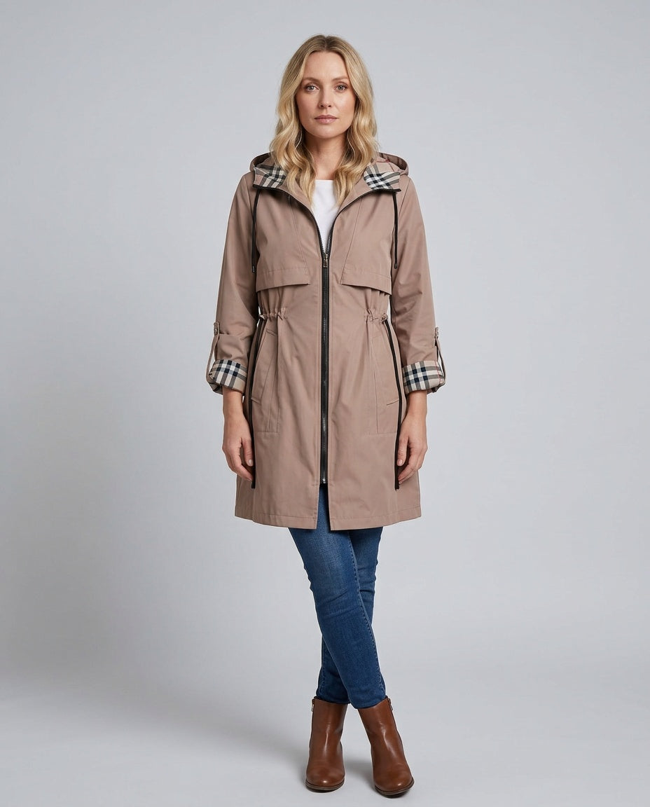 Marley | Longline Hooded Drawstring Trench Coat