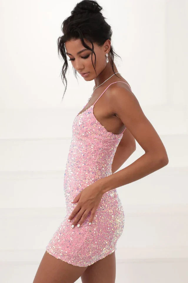 Talia | Iridescent Sequin Bodycon Mini Dress