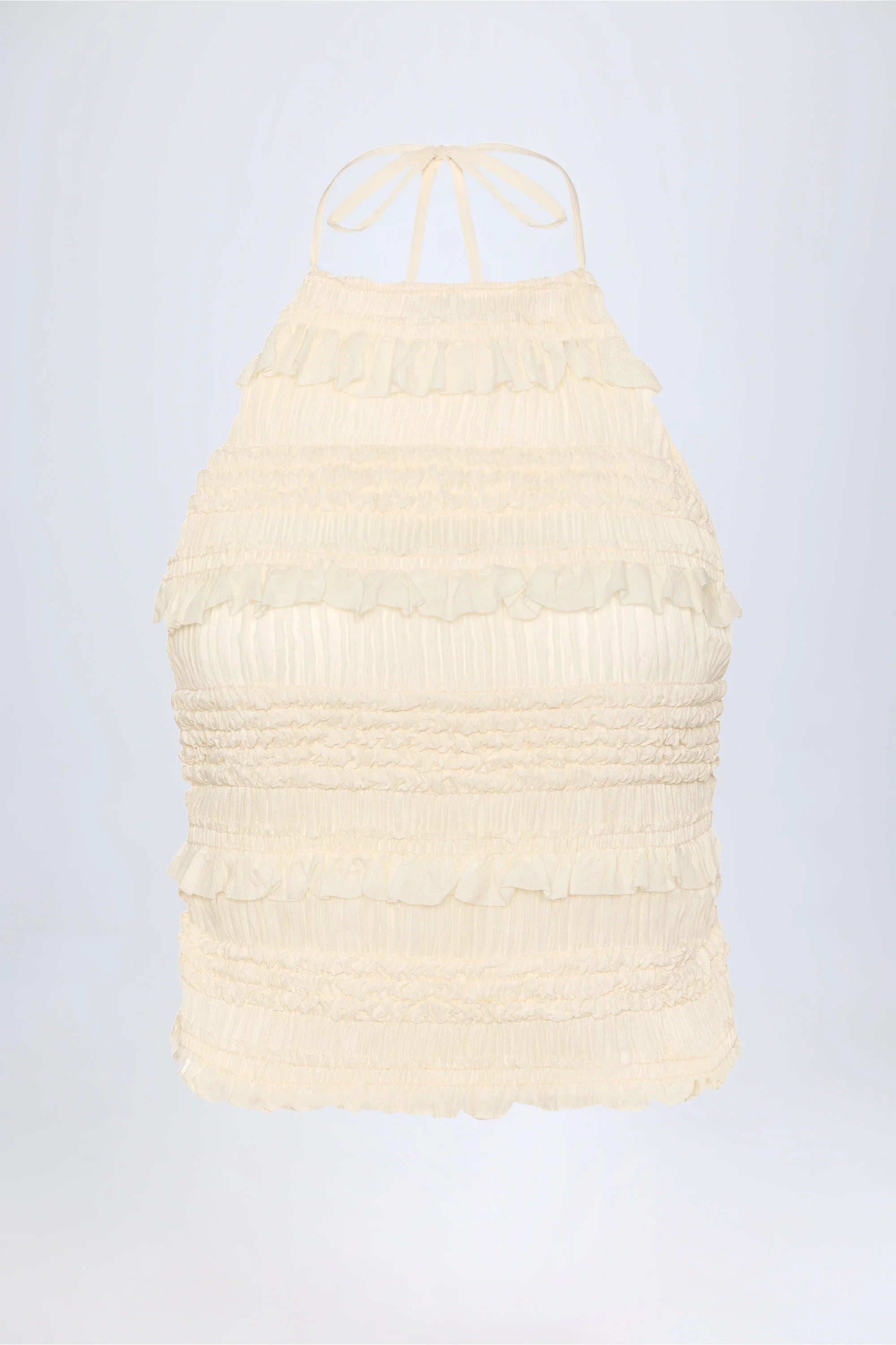 Verity | High-Neck Ruffle Backless Top