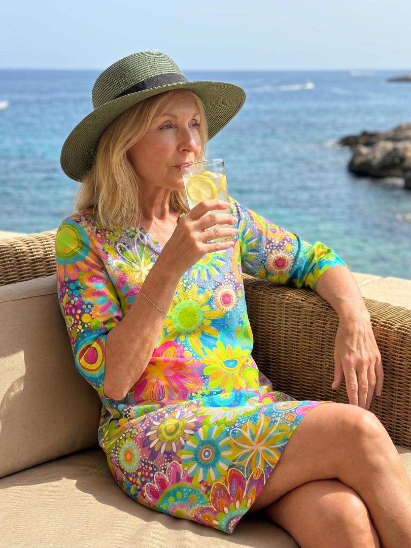 Thea | Floral Print Knee-Length Midi Dress