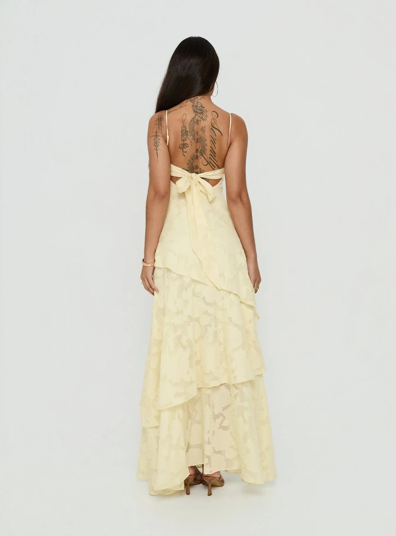 Lyricah | Tiered Floral Print Spaghetti Strap Maxi Dress