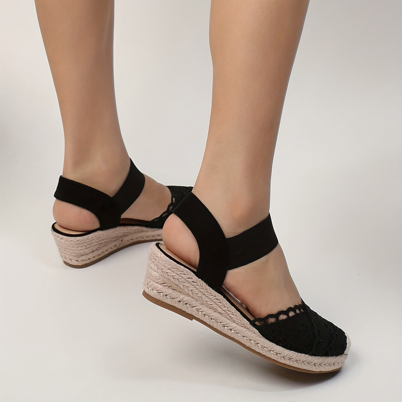 Orina | Crochet Espadrille Wedge Sandals