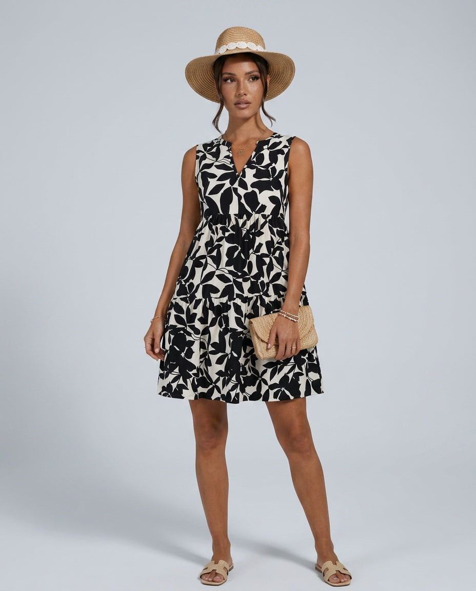 Valentina | Botanical Floral Tiered Mini Dress